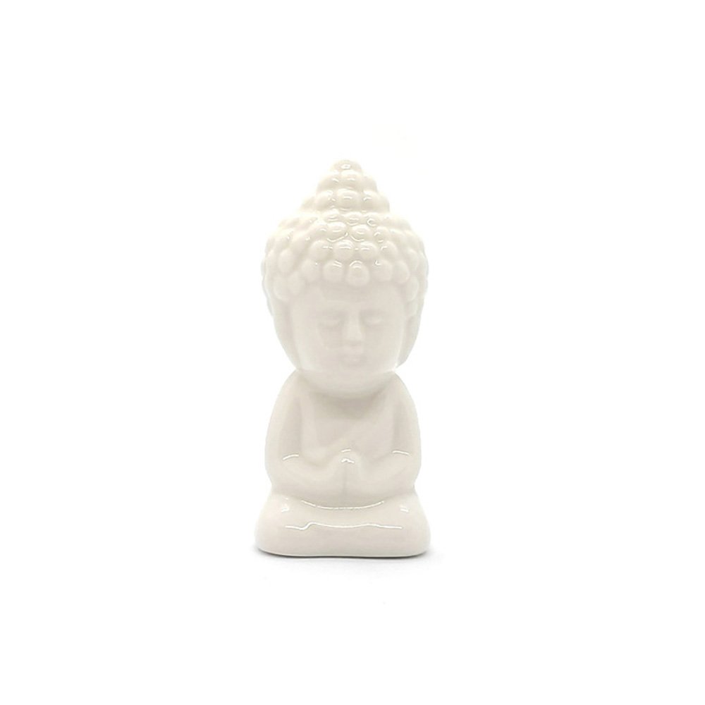 Enfeite em Cerâmica Buda Grande Branco - 9cm