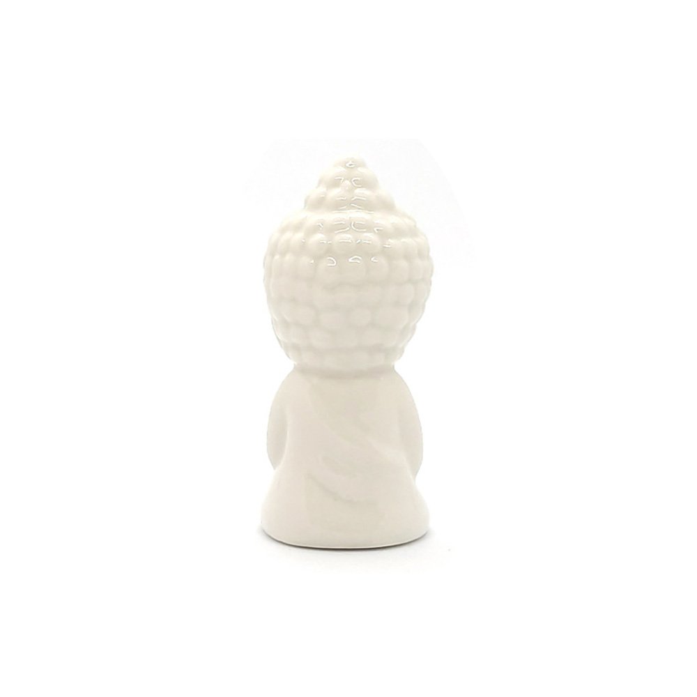 Enfeite em Cerâmica Buda Grande Branco - 9cm - 10
