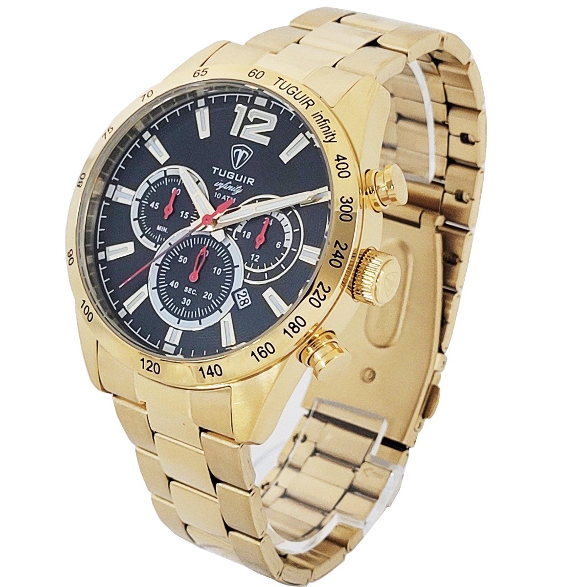 Cronógrafo Masculino Tuguir Analógico Infinity Tgi37069 Dourado e Preto - 2