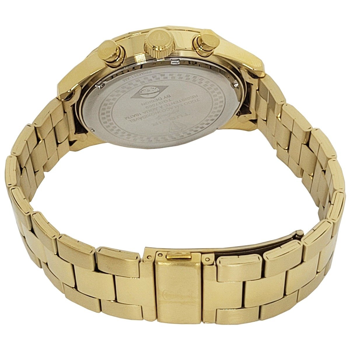 Cronógrafo Masculino Tuguir Analógico Infinity Tgi37069 Dourado e Preto - 4