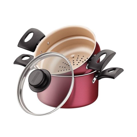 Cuscuzeira Cozi-vapore Turim em Alumínio Revestimento Antiaderente 16cm 2 Peças Tramontina