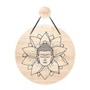 Ver imagem 1 de Flâmula Buda com Flor 30cmx30cm - Cria Arte Laser Marrom