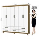 Ver imagem 3 de Guarda Roupa D22 6 Portas 6 Gavetas Com Pés Carioca Móveis