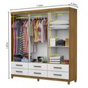 Ver imagem 5 de Guarda Roupa D22 6 Portas 6 Gavetas Com Pés Carioca Móveis