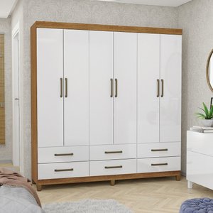 Guarda Roupa D22 6 Portas 6 Gavetas Com Pés Carioca Móveis
