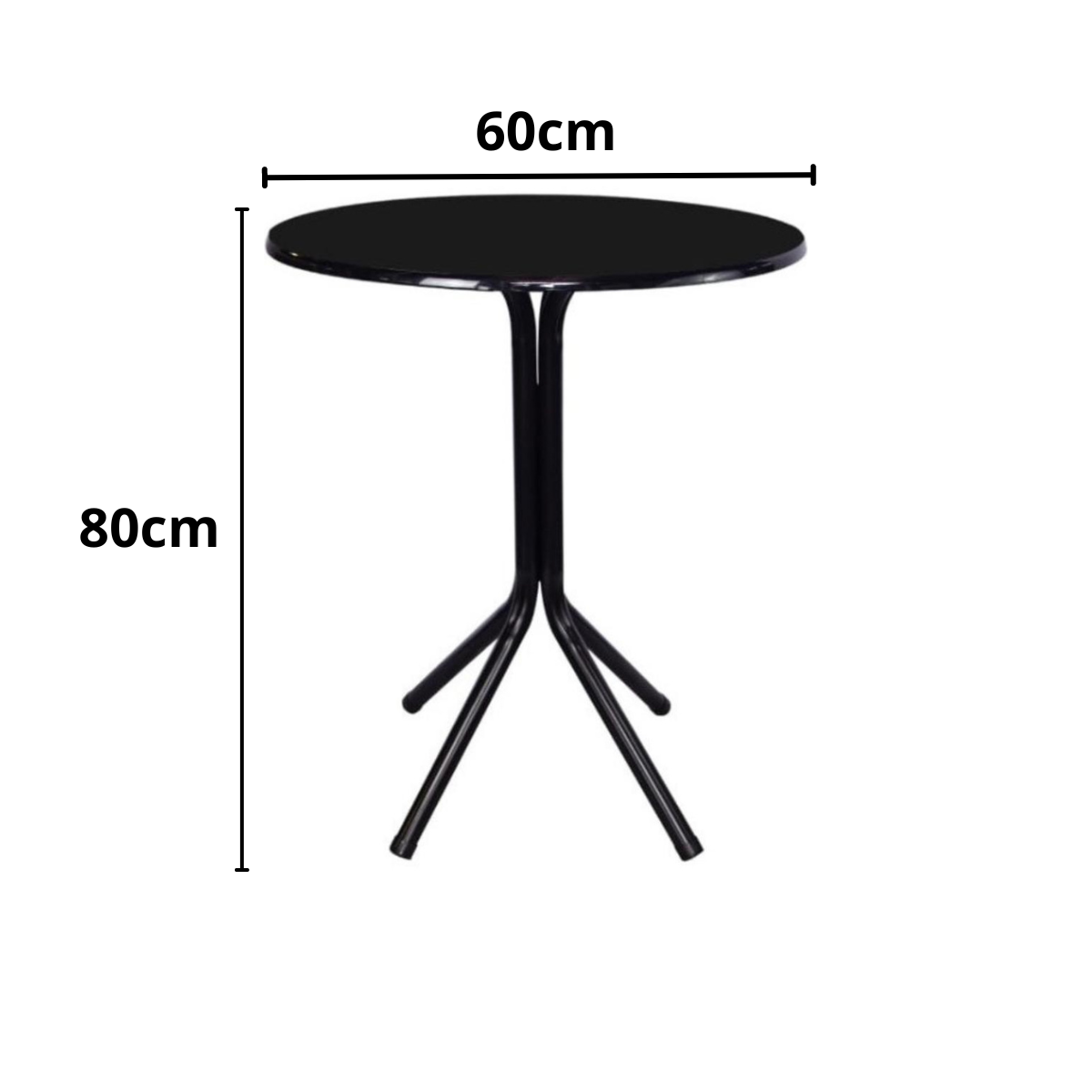 Mesa Bistrô Baixo Preto 80cm Tampo Preto para Cozinha e Bar - 3