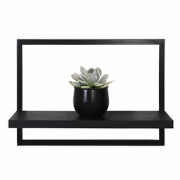 Nicho Prateleira Quadro Retangular Horizontal 40x28 com Base Preto - 1