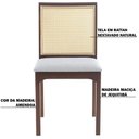 Ver imagem 4 de Kit 06 Cadeiras Sala de Jantar Madeira Maciça Steve Tela Rattan Sextavano Linho Cinza/amêndoa G55 -