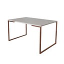 Ver imagem 1 de Mesa de Jantar Industrial 6 Lugares Branca 140x90 Base Aço Cobre