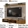 Painel Suspenso TV 75 Pol 207 cm 2901 Fenddi Naturale MDT - 5