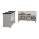 Ver imagem 4 de Armário Camila Cozinha Gabinete de Pia 140 Cm e Balcão para Cooktop 4 Bocas e Forno ou Microondas Al