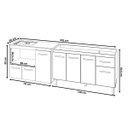 Ver imagem 6 de Armário Camila Cozinha Gabinete de Pia 140 Cm e Balcão para Cooktop 4 Bocas e Forno ou Microondas Al