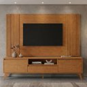 Ver imagem 1 de Rack com Painel para TV até 65 Polegadas 237cm x 201cm Ripado 100% MDF Piazza