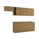 Ver imagem 5 de Armário de Cozinha Completa 3 Gavetas 100% Mdf 300cm Nogueira Celeste Kappesberg