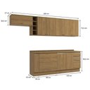 Ver imagem 2 de Armário de Cozinha Completa 3 Gavetas 100% Mdf 300cm Nogueira Celeste Kappesberg