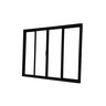 Vitrô 4 Folhas de Correr Aluminio Preto 1,00x1,00 - 1