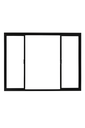 Ver imagem 3 de Vitrô 4 Folhas de Correr Aluminio Preto 1,00x1,00