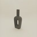 Ver imagem 3 de Vaso Decorativo Cachepô Enfeite Casa Cerâmica 24x10x3cm Preto