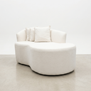 Ver imagem 5 de Recamier Divã Namoradeira Lille Tecido Bouclé Orgânico Curvo Moderno Luxuoso p/ Sala Recepção Hall