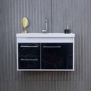 Ver imagem 2 de Kit Armário para Banheiro 60cm Mdf com Cuba + Espelheira - Potenza Preto