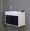 Ver imagem 4 de Kit Armário para Banheiro 60cm Mdf com Cuba + Espelheira - Potenza Preto