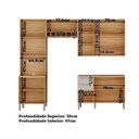 Ver imagem 5 de Cozinha Compacta Modulada 4 Peças 11 Portas e Tampo 100% MDF Frisado Itália Yescasa Bege/Amêndoa/Off White