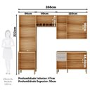 Ver imagem 4 de Cozinha Compacta Modulada 4 Peças 11 Portas e Tampo 100% MDF Frisado Itália Yescasa Bege/Amêndoa/Off White