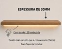 Ver imagem 5 de Prateleira MDF 30mm LED 195x20 Suporte Invisivel Freijo Natura 3000k 220V