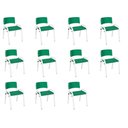 Ver imagem 2 de Kit 11 Cadeira Iso Infantil Creche, Escola Base Branco Verde Escuro