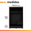 Ver imagem 3 de Guarda Roupas Solteiro com Espelho 2 Portas 2 Gavetas Luci