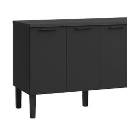 Armário de Cozinha 144cm 100% Aço 3 Porta e 4 Gavetas Balcão:preto - 3