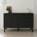 Ver imagem 2 de Armário de Cozinha 144cm 100% Aço 3 Porta e 4 Gavetas Balcão:Preto