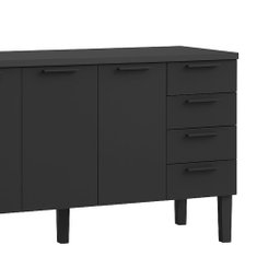 Armário de Cozinha 144cm 100% Aço 3 Porta e 4 Gavetas Balcão:preto - 4
