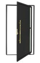 Ver imagem 1 de Porta Pivotante Lambril Visione c/Puxador e. Super Preto Dourado 120 Brimak