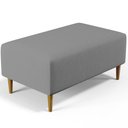 Ver imagem 2 de Puff Decorativo Sala de Estar Cléo W01 Pés Palito 90 cm - Lyam Decor Cléo Pés Palito Linho Cinza Esc