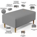 Ver imagem 4 de Puff Decorativo Sala de Estar Cléo W01 Pés Palito 90 cm - Lyam Decor Cléo Pés Palito Linho Cinza Esc