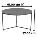 Ver imagem 3 de Mesa de Centro Oriente Redonda Nacional Móveis 61 Cm (largura) Tampo Mdf Amêndoa Base Metal