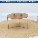 Ver imagem 4 de Mesa de Centro Oriente Redonda Nacional Móveis 61 Cm (largura) Tampo Mdf Amêndoa Base Metal