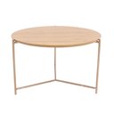 Ver imagem 1 de Mesa de Centro Oriente Redonda Nacional Móveis 61 Cm (largura) Tampo Mdf Amêndoa Base Metal