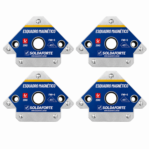 Esquadro Magnetico 25kg 4 Peças Industrial - Soldaforte