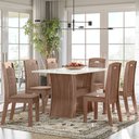 Ver imagem 1 de CONJUNTO SALA DE JANTAR BÉLGICA 1,35 X 0,90 COM 6 CADEIRAS AMÊNDOA 73B