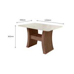 CONJUNTO SALA DE JANTAR BÉLGICA 1,35 X 0,90 COM 6 CADEIRAS AMÊNDOA 73B - 3