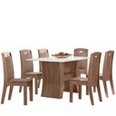Ver imagem 2 de CONJUNTO SALA DE JANTAR BÉLGICA 1,35 X 0,90 COM 6 CADEIRAS AMÊNDOA 73B