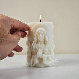 Vela Decorativa Cilíndrica Cristo 320g - 3