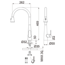 Ver imagem 7 de Torneira Misturador Monocomando Preto Fosco Gourmet Bica com Ducha Extensível para Cozinha