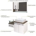 Ver imagem 5 de Conjunto Balcão C-cuba Q39 e Espelheira Legno 830 Branco Chess C-carvalho Branco Chess C-carvalho