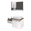 Ver imagem 2 de Conjunto Balcão C-cuba Q39 e Espelheira Legno 830 Branco Chess C-carvalho Branco Chess C-carvalho