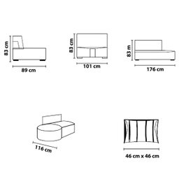 Sofá de Canto 6 Lugares Conte Sala Estar ou Living Premium Cor:linho Cinza 134 - 3