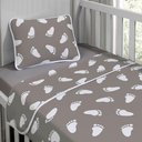 Ver imagem 1 de Jogo de Cama Tecebem Malha Mini Cama(montessoriana) Mia 3 Peças Cinza