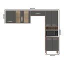 Ver imagem 4 de Cozinha Compacta 8 Portas Carvalho Nature Chumbo Fit Nicioli